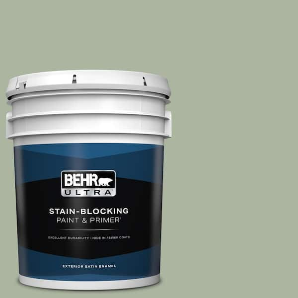 BEHR ULTRA 5 gal. #430E-3 Laurel Mist Satin Enamel Exterior Paint & Primer