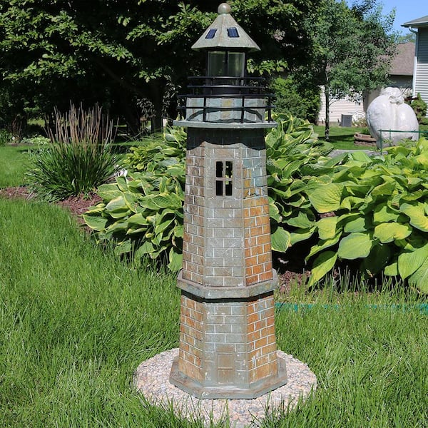 Sunnydaze Decor Solar Led Nautical, Home Depot Garden Lighthouse