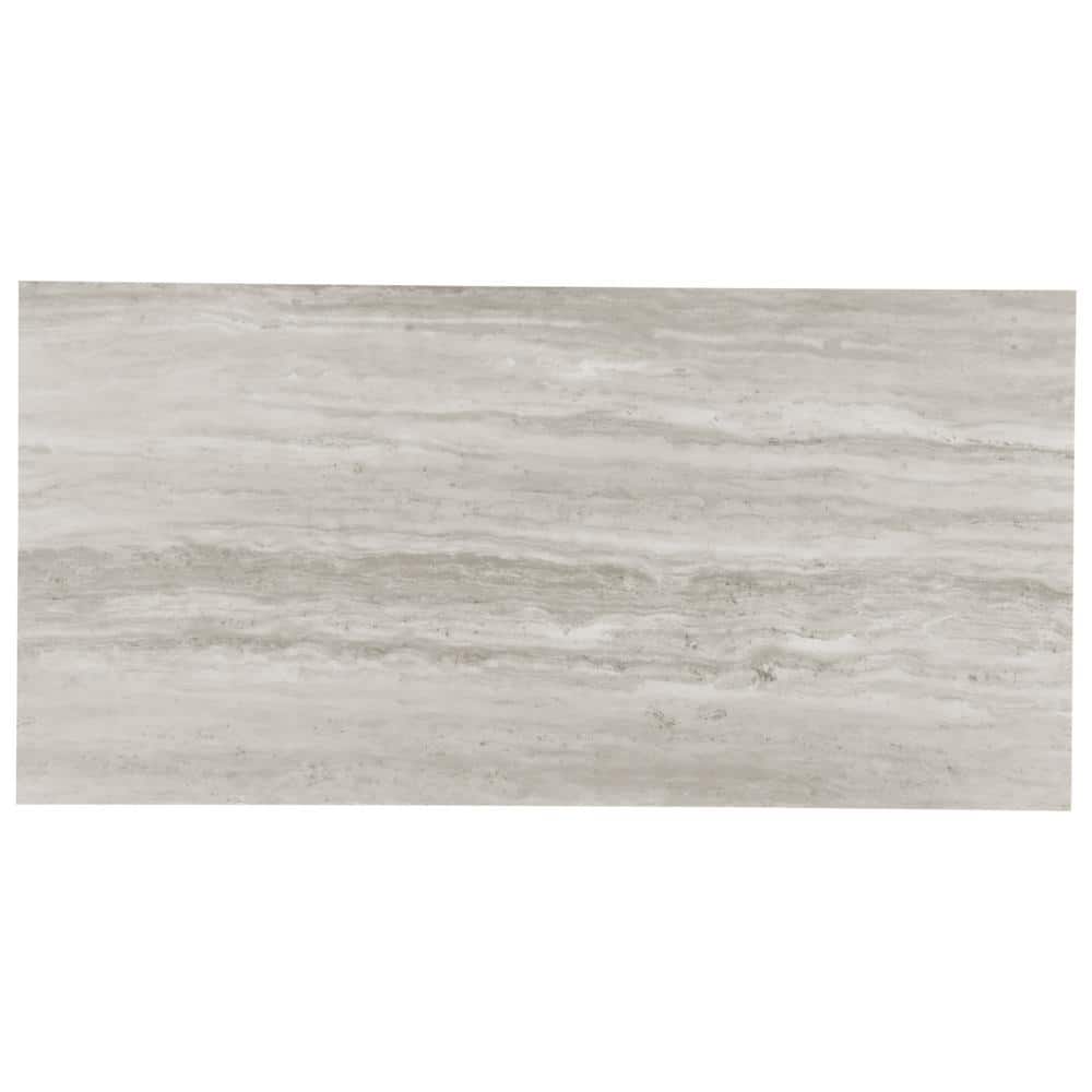 Large Gray Polished Porcelain Rectangular Floor and Wall Tile