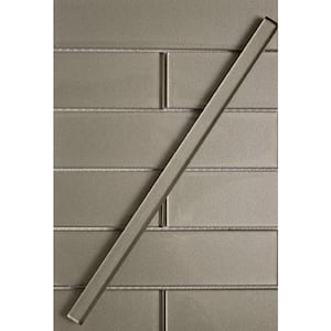 Cosmos 0.6 in. x 12 in. Ash Gray Glass Glossy Pencil Liner Tile Trim (0.5 sq. ft./case) (10-pack)