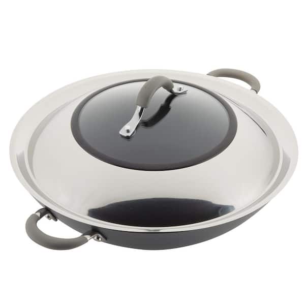 Anolon 14-Inch Stainless Steel Wok with High Dome Lid