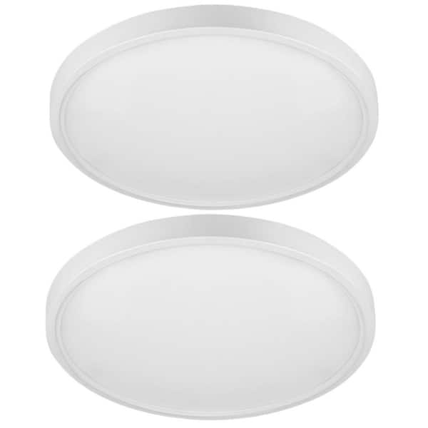 12 in. Ultra Thin 3600 Lumens 3000K/3500K/4000K/5000K/6500K Selectable White Integrated LED Flush Mount Lights (2-Pack)