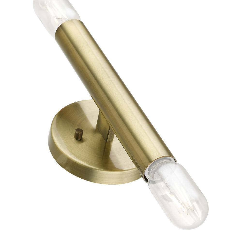 Copenhagen Antique Brass and Bronze 9.88" Dimmable Wall Sconce