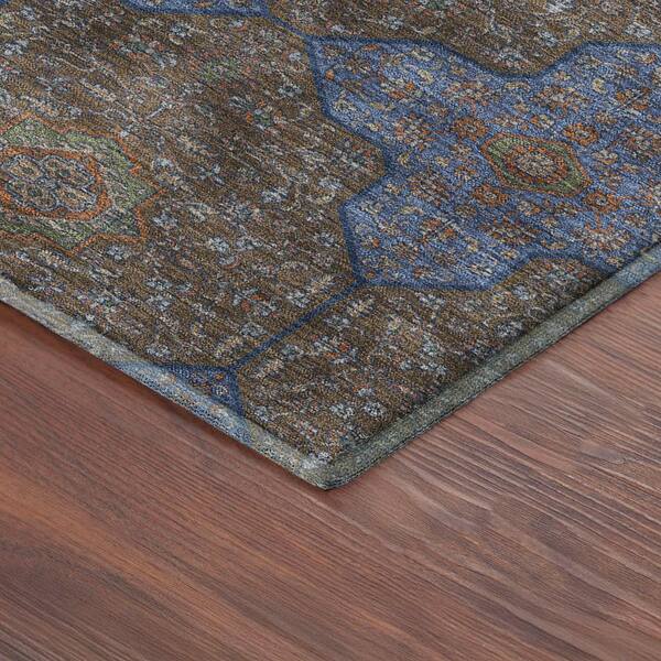 Mayfield Premium Machine Washable Abstract AMF2410 Chocolate 9 ft. x 12 ft. Area Rug