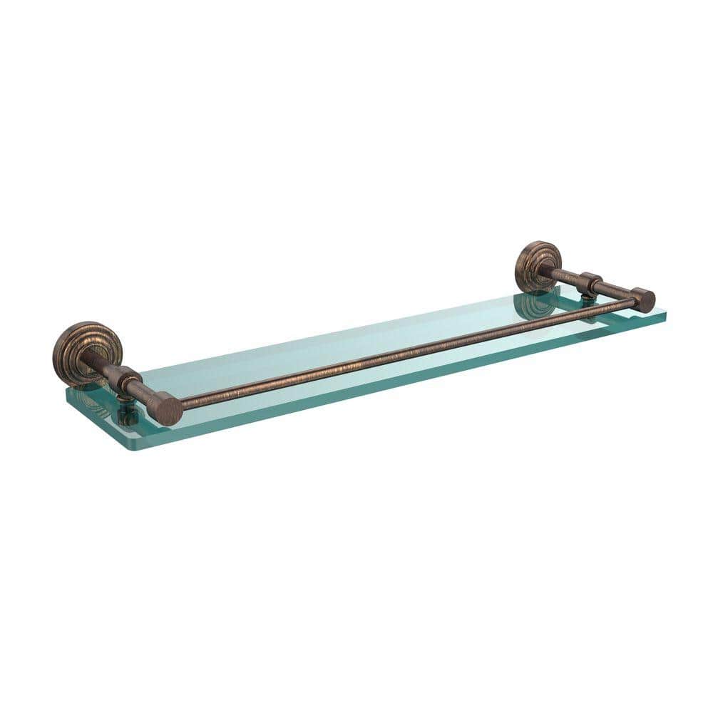 Allied Brass Waverly Place 22 in. L x in. H x in. W Clear Glass  Bathroom Shelf with Gallery Rail in Venetian Bronze WP-1/22-GAL-VB The  Home Depot