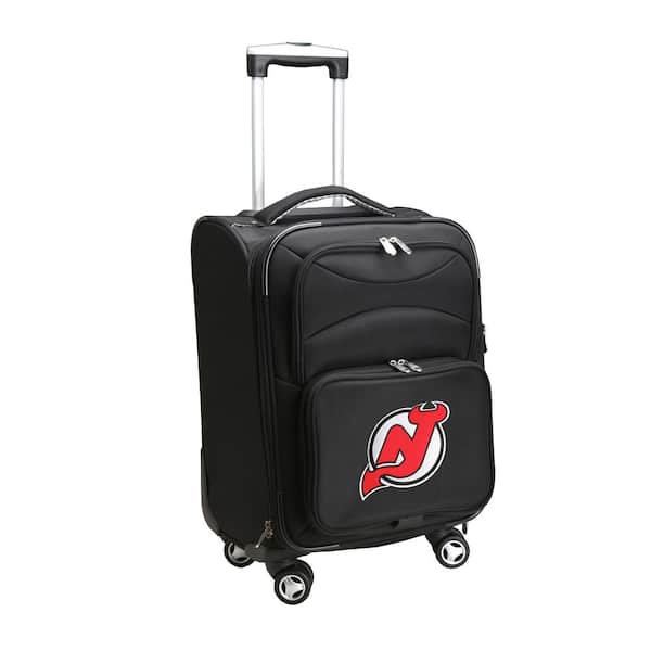 Denco NHL New Jersey Devils 21 in. Black Carry-On Spinner Softside Suitcase