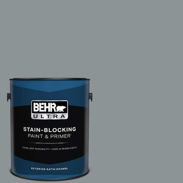 BEHR ULTRA 1 gal. Home Decorators Collection #HDC-NT-27 Millennium Silver Satin Enamel Exterior Paint & Primer