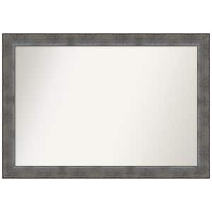 Forged Pewter 40 in. W x 28 in. H Rectangle Non-Beveled Wood Framed Wall Mirror in Silver