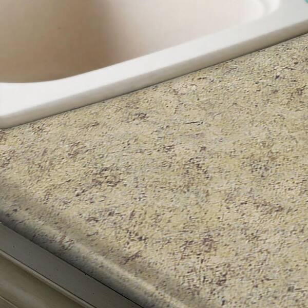 Hampton Bay 4 Ft Laminate Countertop In Golden Juparana With Valencia Edge And Integrated Backsplash 011337010494932 The Home Depot