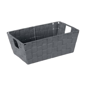 4.5 in. H x 11.4 in. W x 6.5 in. D Gray Fabric Cube Storage Bin