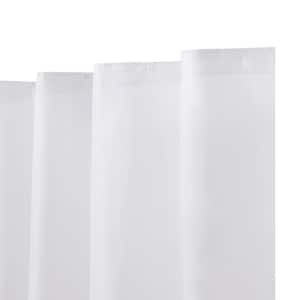 70 in. W x 72 in. H White Polyester Fabric Shower Curtain