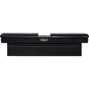 18 in. x 20 in. x 71 in. H Black Diamond Tread Aluminum Crossover Gull Wing Truck Tool Box