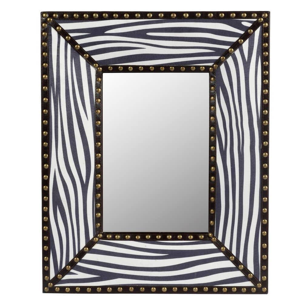 Nestfair Zebra 21 in. W x 26 in. H Rectangle Framed Wall Mirror ...