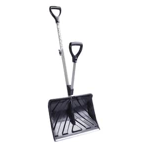Shovelution 18 in. Strain-Reducing Snow Shovel with Spring-Assist Handle, Gray