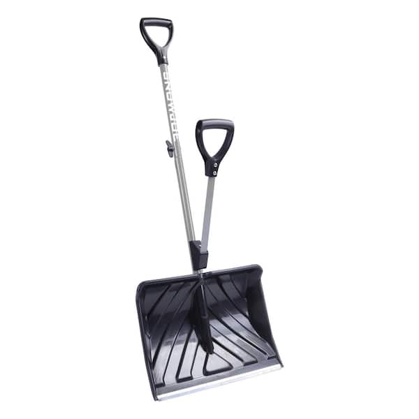 Snow Joe Shovelution 18 in. Strain-Reducing Snow Shovel with Spring-Assist Handle, Gray