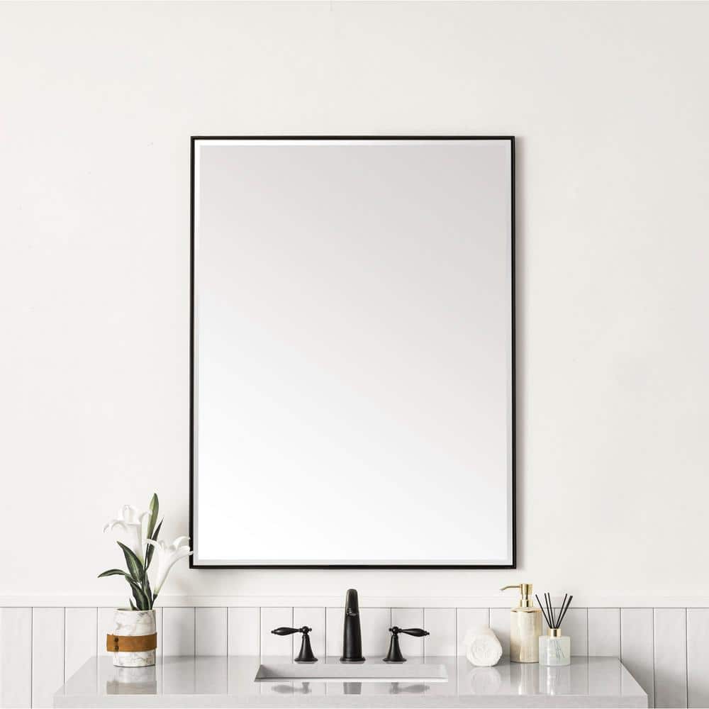 Rohe 40" x 30" Champagne Brass Rectangular Vanity Mirror