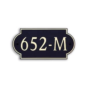 12 in. L x 6 in. W Medium Designer Shape Custom Plastic Address Plaque Copper on Black