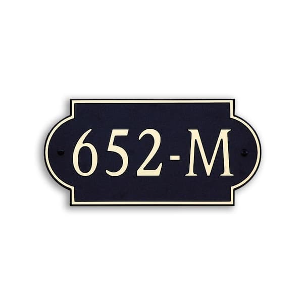 Dekorra 12 in. L x 6 in. W Medium Designer Shape Custom Plastic Address Plaque Copper on Black
