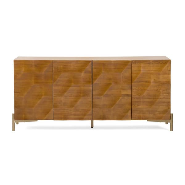 Killeen Gold and Walnut Veneer 70.8 in. Buffet
