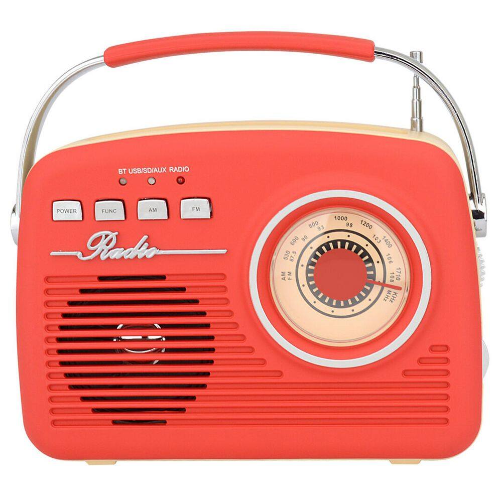 Portable Rechargeable Bluetooth Retro Speaker in Red price history on PriceWatchPro