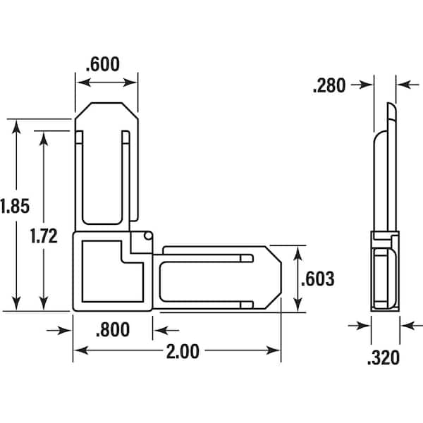 5/16 in. x 3/4 in., White, Plastic, Screen Frame Corner (100-pack)