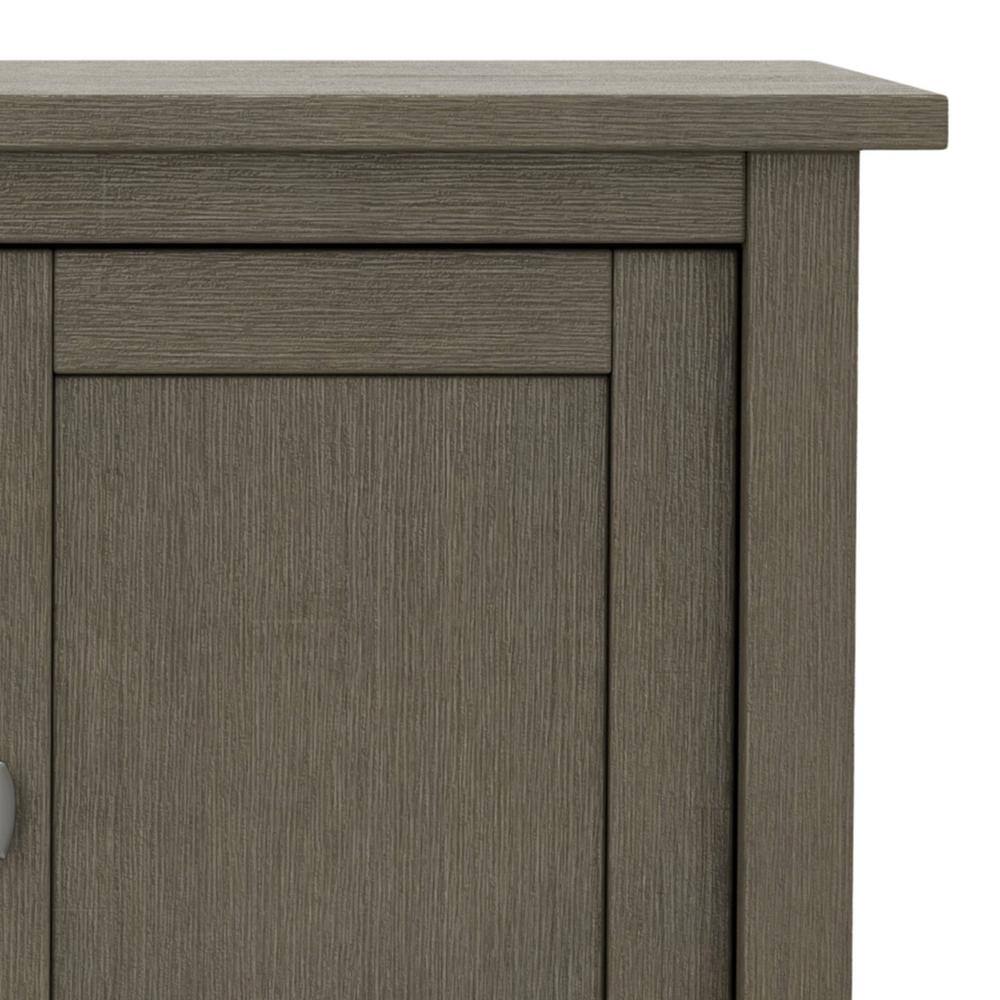 Farmhouse Gray Solid Wood TV Media Stand with Storage