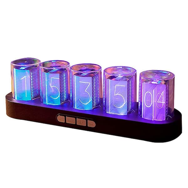 Imitation Nixie Tube Clock RGB Creative Clock 16 Million Colors, Mode Adjustments with Gift Box Packaging