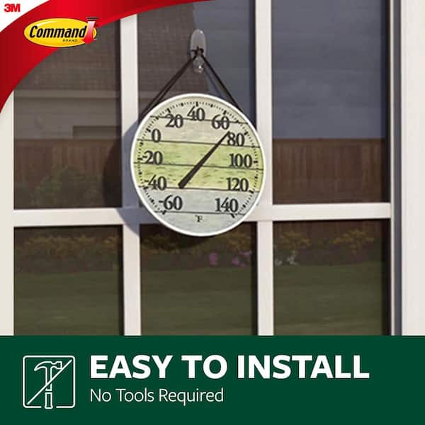 Command 4 lb. Large Clear Outdoor Window Hook (1 Hook, 2 Water Resistant  Strips) 17093CLR-AW - The Home Depot