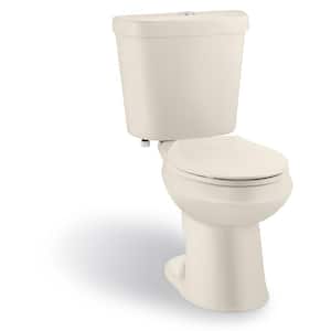 2-Piece 1.1 GPF/1.6 GPF High Efficiency Dual Flush Elongated Toilet in Bone, Seat Included
