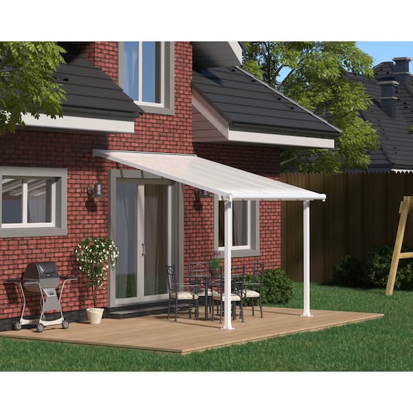 Olympia 10 ft. x 10 ft. White/White Aluminum Patio Cover