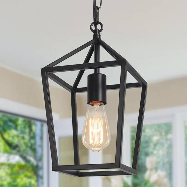 Geometric Industrial Cage Pendant Lampshade – Black / Rose Gold, 20cm Diamond Shape, E27/B22, LED Compatible (LED_Sone)