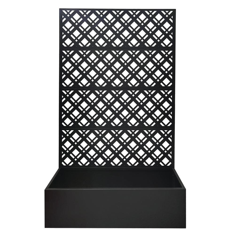 43.3 in Black Iron Outdoor Planter Box with Trellis with Trellis for Patio price history on PriceWatchPro