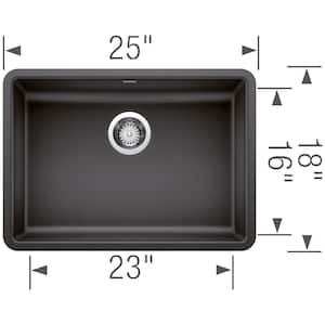 Precis Undermount Granite 25 in. x 18 in. Single Bowl Kitchen Sink in Anthracite