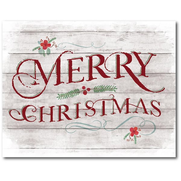 Merry Christmas Gallery-Wrapped Canvas Wall Art 20 in. x 16 in.