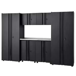 7-Piece Regular Duty Welded Steel Garage Storage System in Black (109 in. W x 75 in. H x 19.6 in. D)