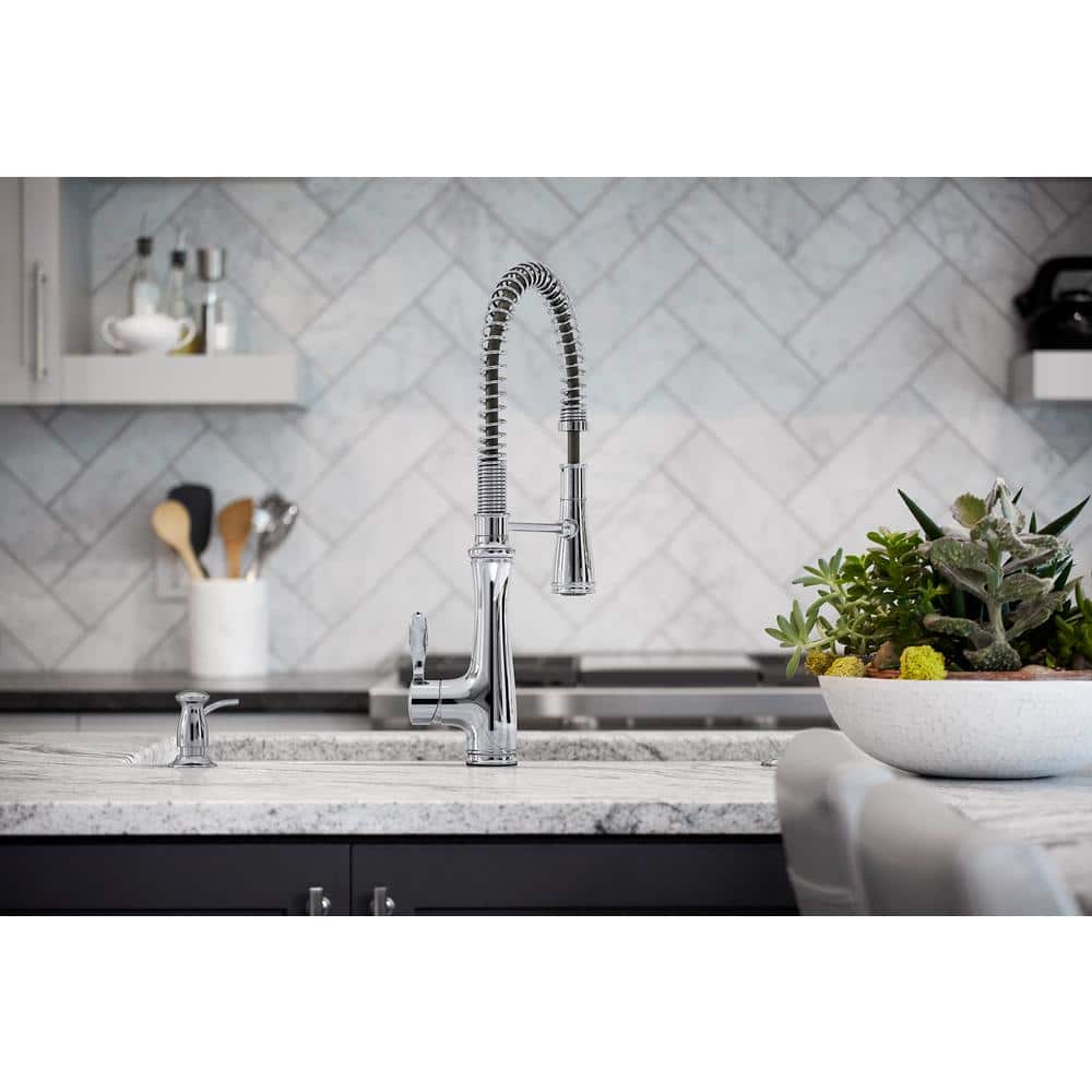 Stainless Steel Semi-Professional Kitchen Faucet with Pull-out Spray