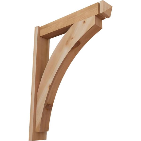 Ekena Millwork 6 in. x 36 in. x 28 in. Western Red Cedar Thorton Arts and Crafts Smooth Outlooker