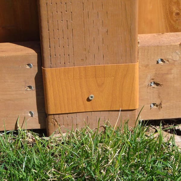 Fence Armor Redwood Demi Fence Post Guard 5.5 in. L x 3 in. H x .5 in. D for Wood