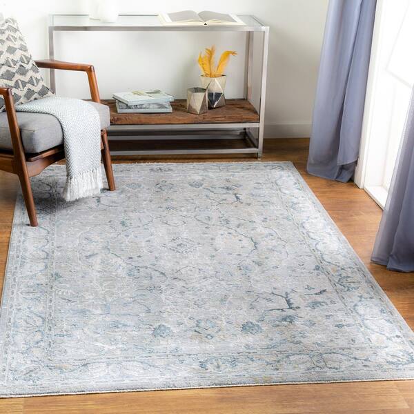 StyleWell Blue Tile Geo 3 ft. x 4 ft. Area Rug 22763 - The Home Depot