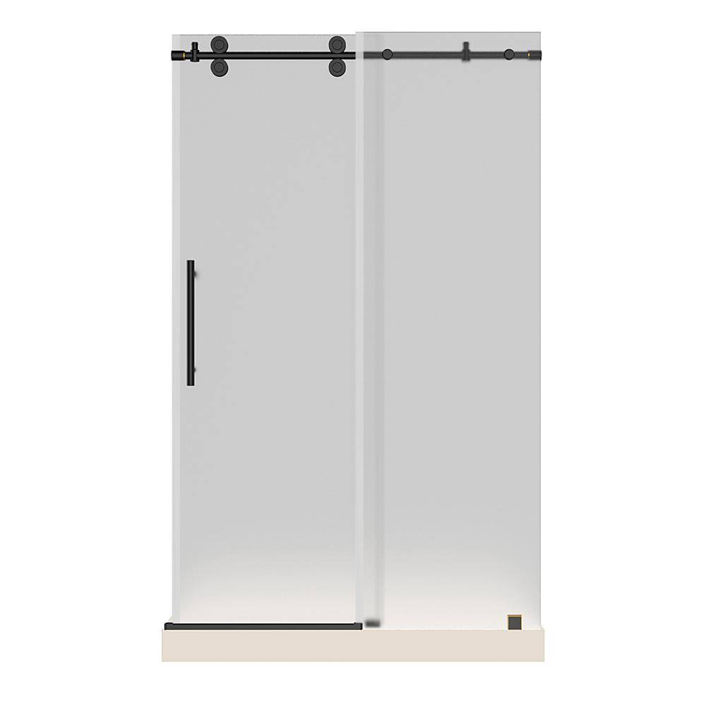 Langham 60" x 77.5" Frameless Frosted Glass Sliding Shower Door