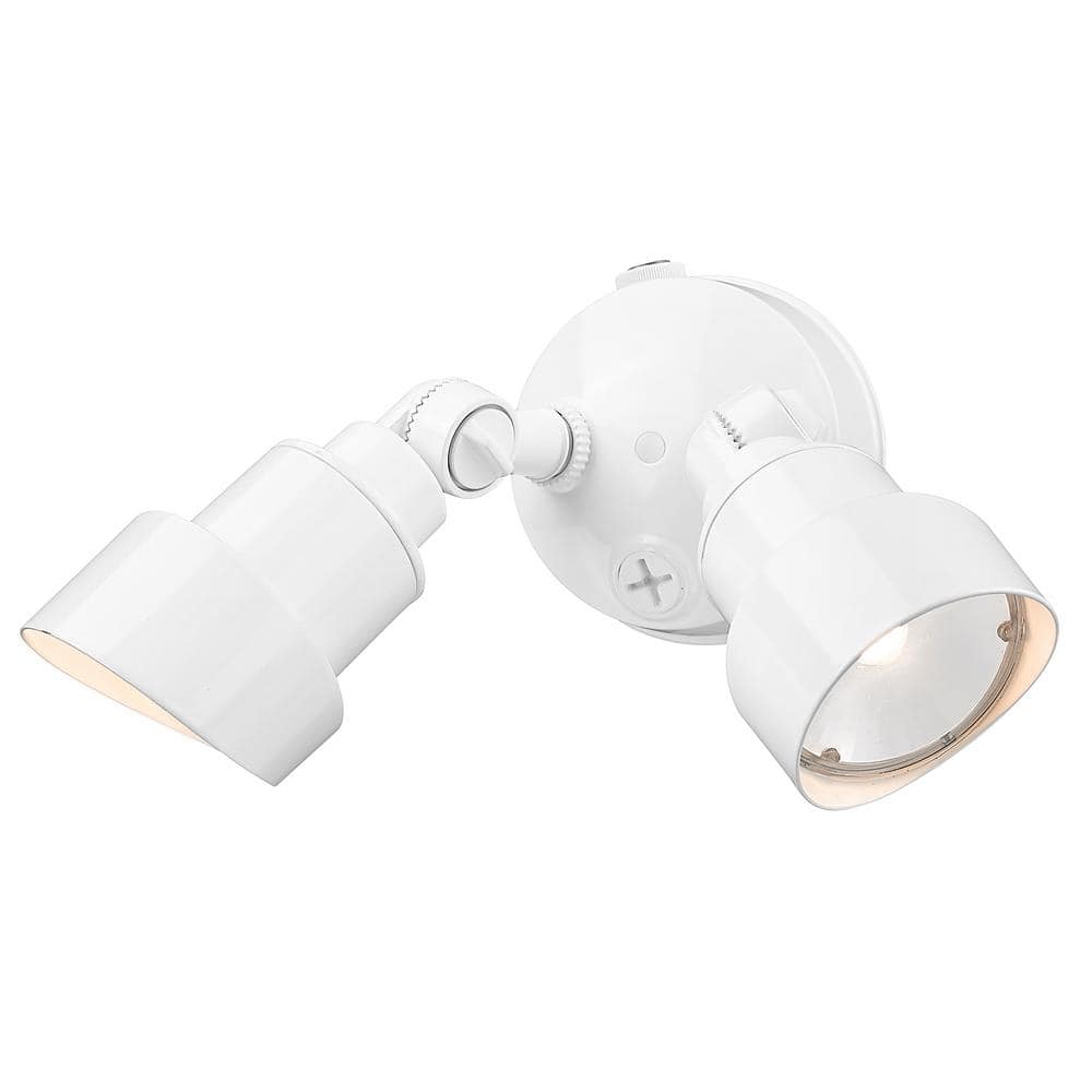 Gloss White Dual Head LED Security Floodlight