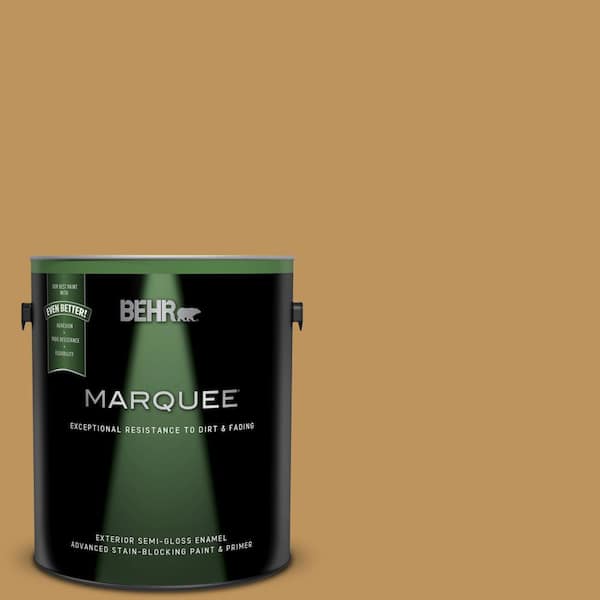 BEHR MARQUEE 1 gal. #UL160-3 Gold Torch Semi-Gloss Enamel Exterior Paint and Primer in One