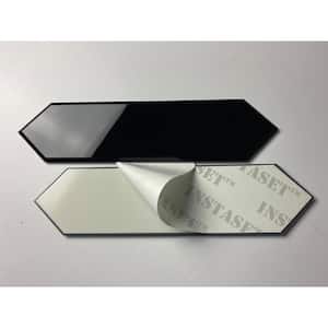 Reflections Black 3 in. x 12 in. Beveled Picket Glass Peel and Stick Subway Tile (18.48 sq. ft./Case)