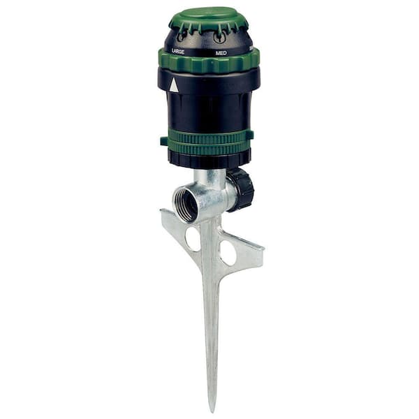 H2O-Six Rotating 6-Pattern Gear-Drive Sprinkler on Zinc Spike
