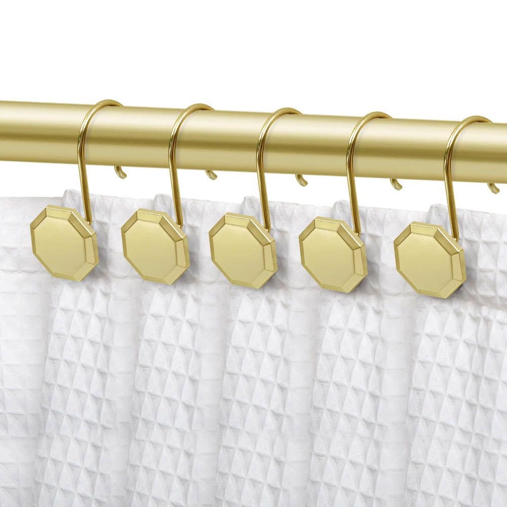Rustproof Zinc Shower Curtain Rings/Hooks for Bathroom, Curtains, Kitchen, Clothing, Towels etc-Set of 12, Gold price history on PriceWatchPro