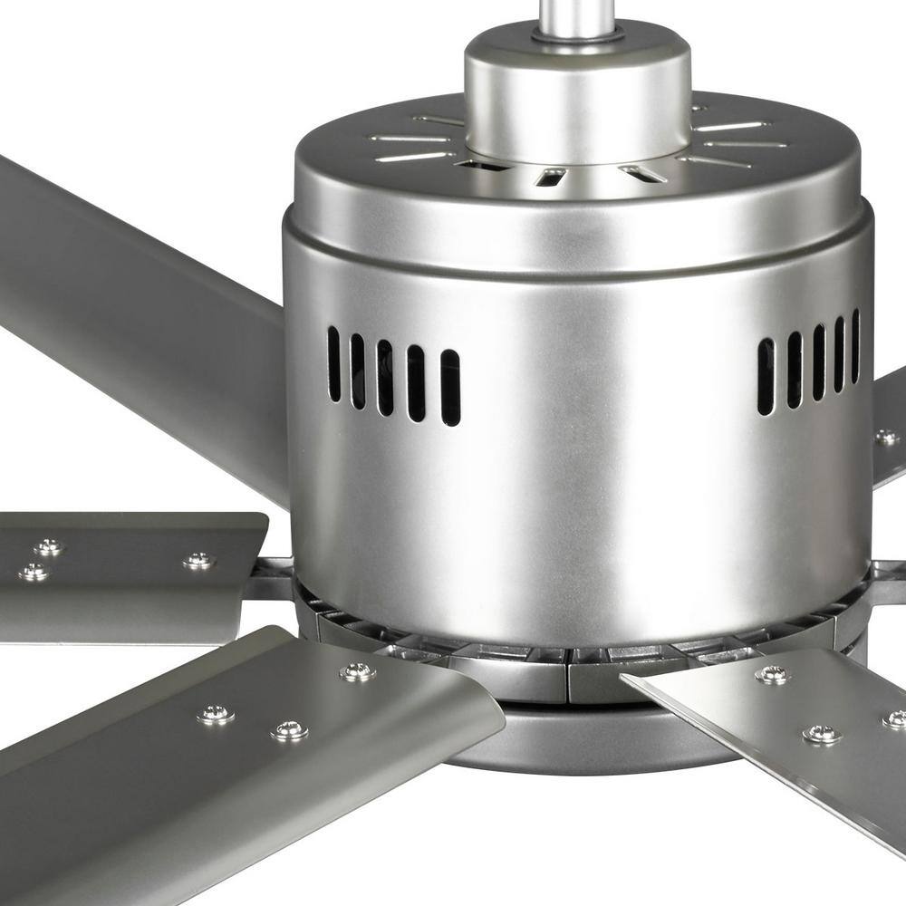 72'' Nickel Industrial Ceiling Fan with Remote and Lighting
