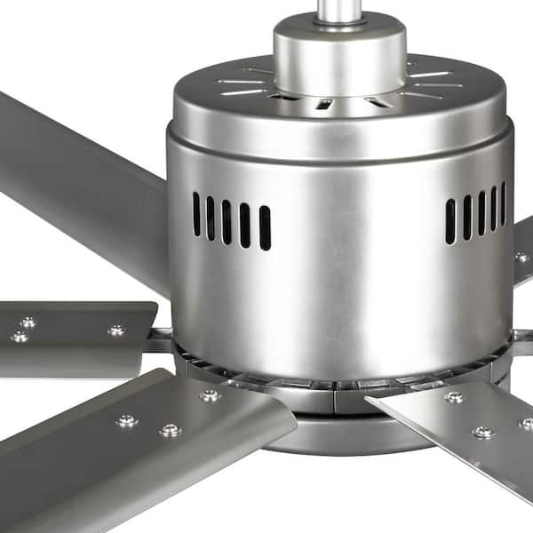 Hubbell Industrial 72 in. Indoor/Outdoor Nickel Dual Mount Ceiling Fan with Wall Control