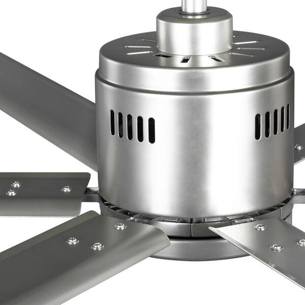 In/Outdoor Nickel 2-Mount Ceiling Fan w/Wall Control Hubbell L Industrial 72 in 