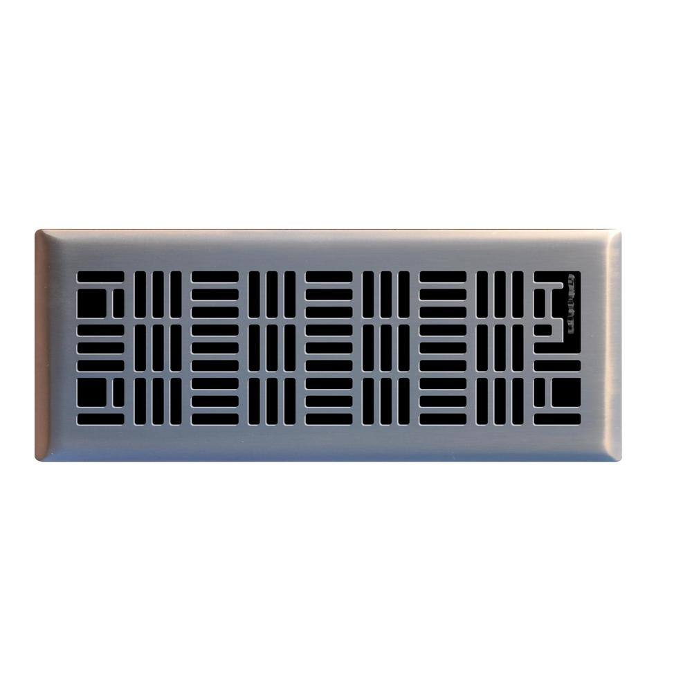 Art Nouveau 4 in. x 12 in. Steel Floor Register in Brushed Nickel price history on PriceWatchPro