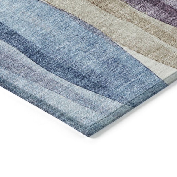 Chantille Machine Washable Indoor/Outdoor Abstract ACN1989 Denim 8 ft. x 10 ft. Area Rug